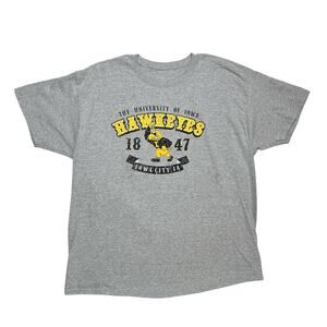 University of Iowa Hawkeyes 1847 Shirt Herky Iowa City Short Sleeve Mens XL Gray